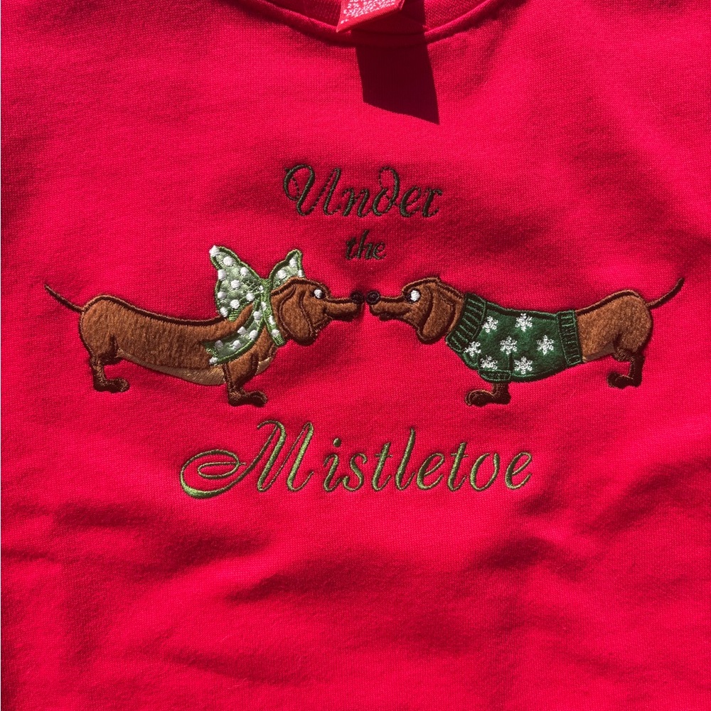 ⭐️3/$12⭐️Festive Red sweatshirt with Dachshund Design